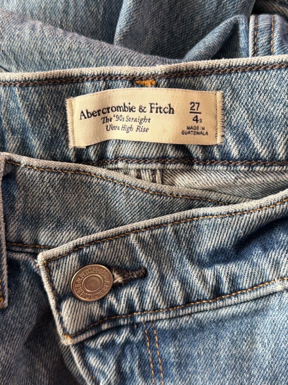 Abercrombie & Fitch Light Blue Straight Leg High Rise Jeans